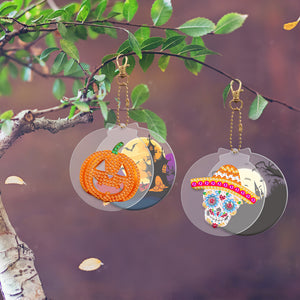 2pcs Halloween Double Sided Keychain