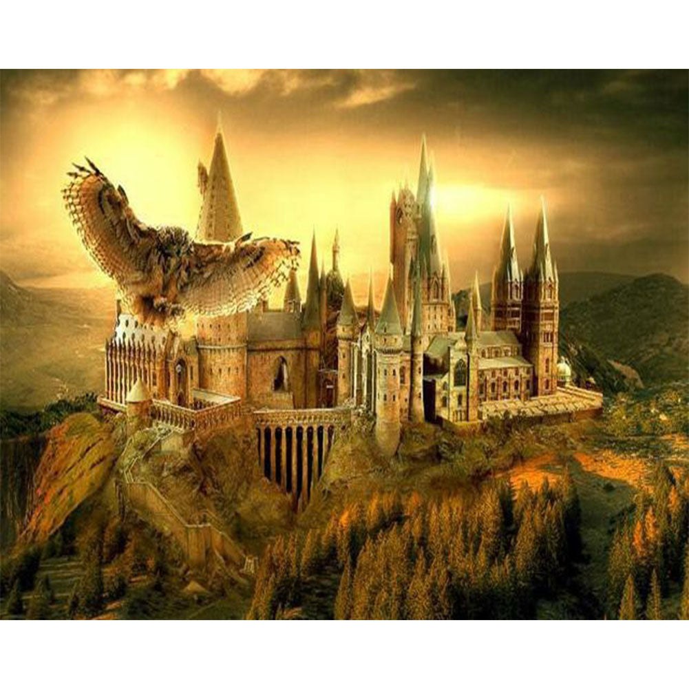 Harry Potter Castle-Full Round Diamond Painting-40x30cm
