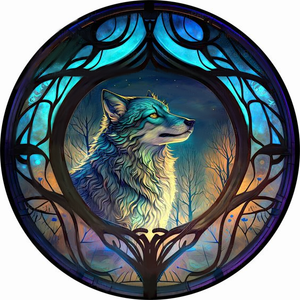 Stained Glass Animal-Full Round Diamond Painting-30x30cm