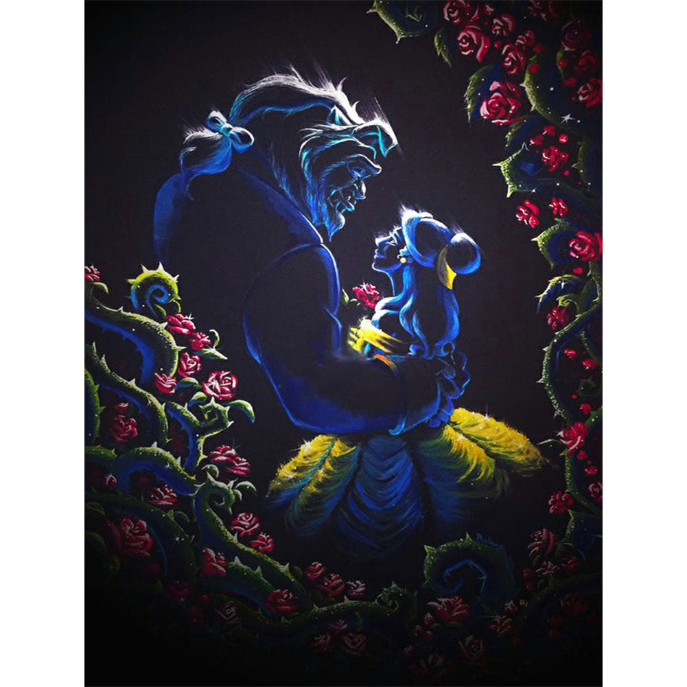 Beauty And The Beast-Full Round Diamond Painting-30x40cm