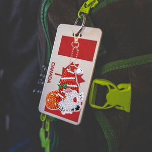 12pcs Santa Claus Christmas Double Sided Keychain