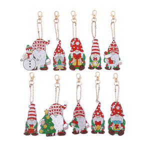 12pcs Santa Claus Christmas Double Sided Keychain