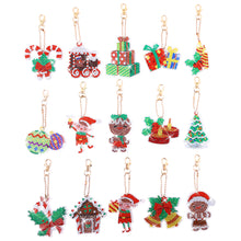 Load image into Gallery viewer, 12pcs Santa Claus Christmas Double Sided Keychain
