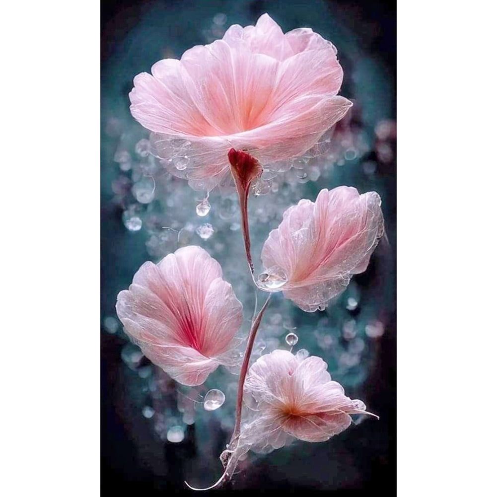 Water Droplet Flower-Full Drill Diamond Painting-40x70cm