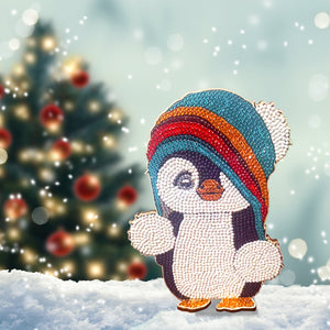 Penguin Single Sided Wooden Desktop Ornaments