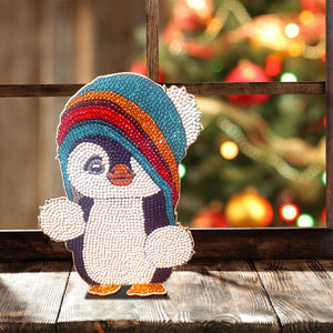 Penguin Single Sided Wooden Desktop Ornaments