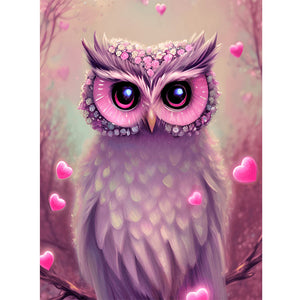 Owl-Full Round Diamond Painting-30x40cm