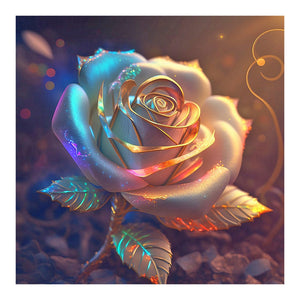 Colored Gold Leaf Rose-Full Drill Diamond Painting