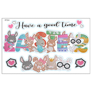 2pcs/set-Easter-Diamond Sticker