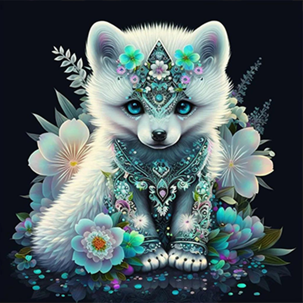 Fox-Full Round Diamond Painting-30x30cm