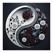 Load image into Gallery viewer, Rose Yin Yang Diagram-Full Round Diamond Painting-30x30cm
