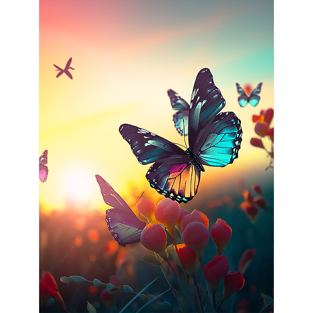 Butterfly-Full Round Diamond Painting-30x40cm