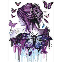 Load image into Gallery viewer, Butterfly Girl Back-Partial Special Diamond Painting-30x40cm
