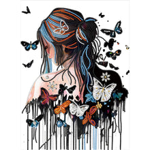 Load image into Gallery viewer, Butterfly Girl Back-Partial Special Diamond Painting-30x40cm
