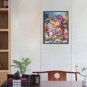 Seahorse-Full Round Diamond Painting-30x40cm