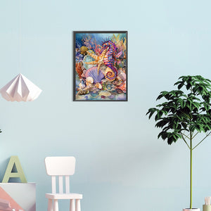 Seahorse-Full Round Diamond Painting-30x40cm