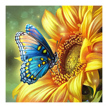 Load image into Gallery viewer, Sunflowers Butterfly-Full Round Diamond Painting-30x30cm
