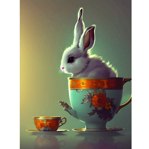 Animal in a cup-Full Round Diamond Painting-30x40cm