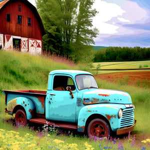 Truck-Full Round Diamond Painting-30x30cm