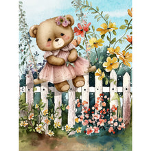 Load image into Gallery viewer, Cartoon Bear-Full Round Diamond Painting-30x40cm
