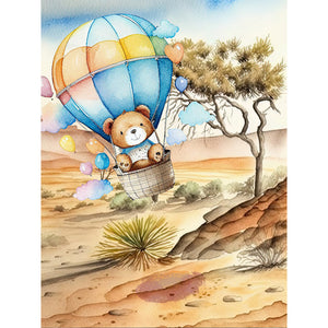 Cartoon Bear-Full Round Diamond Painting-30x40cm