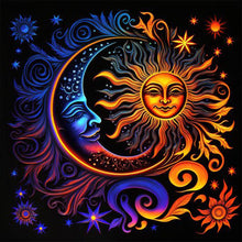 Load image into Gallery viewer, Star Moon-Full Round Diamond Painting-30x30cm
