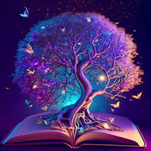 Load image into Gallery viewer, Tree Of Wisdom In Books-Full Round Diamond Painting-30x30cm
