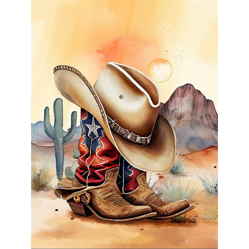 Cowboy Boots-Full Round Diamond Painting-30x40cm