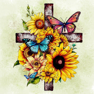 Cross-Full Round Diamond Painting-30x30cm