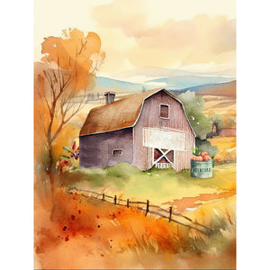 Farm-Full Round Diamond Painting-30x40cm