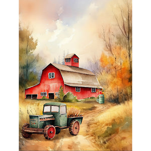 Farm-Full Round Diamond Painting-30x40cm