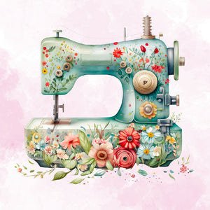 Sewing Machine-Full Round Diamond Painting-30x30cm