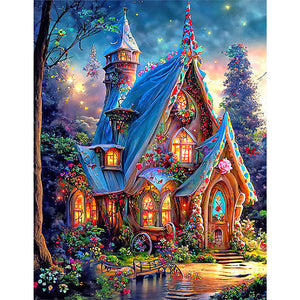 Flower House-Full Round Diamond Painting-30x40cm