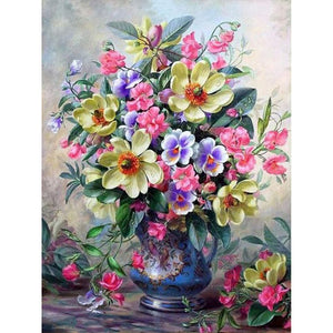 Flower-Full Round Diamond Painting-30x40cm