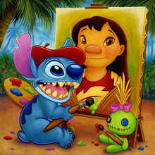 Load image into Gallery viewer, Lilo &amp; Stitch-Full Round Diamond Painting-30x30cm
