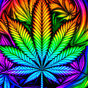 Cannabis Leaves-Full Round Diamond Painting-30x30cm