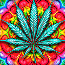 Load image into Gallery viewer, Cannabis Leaves-Full Round Diamond Painting-30x30cm
