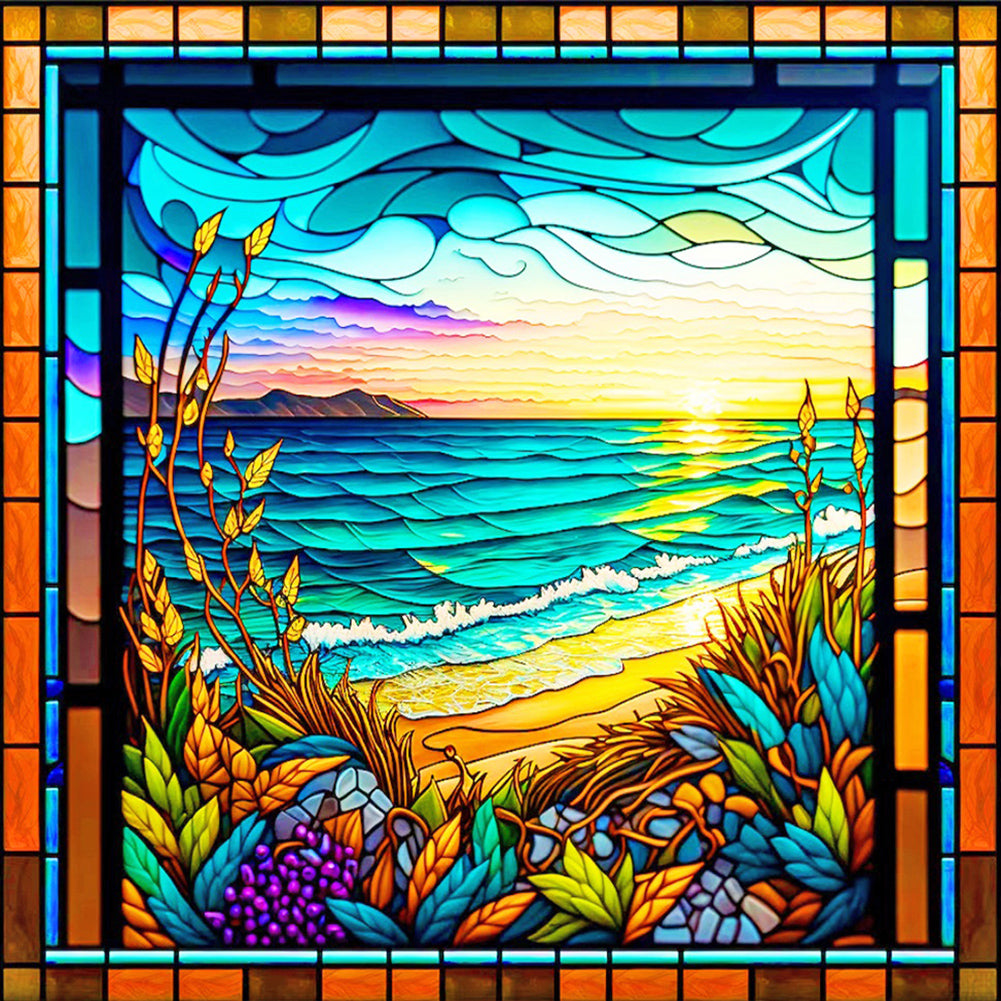 Stained Glass Animal-Full Round Diamond Painting-30x30cm