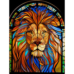 Stained Glass Animal-Full Round Diamond Painting-30x40cm