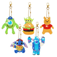 Load image into Gallery viewer, 5/6pcs Sets-Cartoon Animal-Double Side Drill-Diamond Keychain
