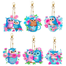 Load image into Gallery viewer, 5/6pcs Sets-Cartoon Animal-Double Side Drill-Diamond Keychain
