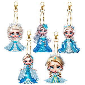 5/6pcs Sets-Cartoon Animal-Double Side Drill-Diamond Keychain