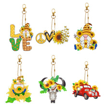 Load image into Gallery viewer, 5/6pcs Sets-Cartoon Animal-Double Side Drill-Diamond Keychain

