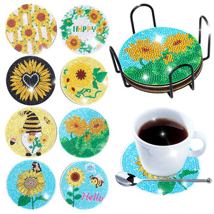Cartoon Plants-Wooden Diamond Coaster