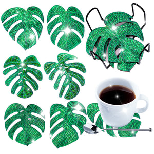 Cartoon Plants-Wooden Diamond Coaster