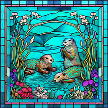 Load image into Gallery viewer, Stained Glass Flower-Full Round Diamond Painting-30x30cm
