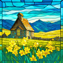 Load image into Gallery viewer, Stained Glass Flower-Full Round Diamond Painting-30x30cm
