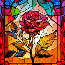 Load image into Gallery viewer, Stained Glass Flower-Full Round Diamond Painting-30x30cm
