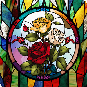 Stained Glass Bouquet-Full Round Diamond Painting-30x30cm