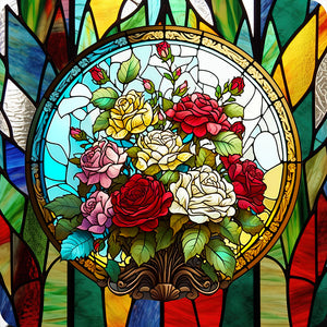 Stained Glass Bouquet-Full Round Diamond Painting-30x30cm